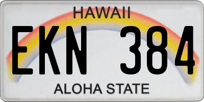 HI license plate EKN384