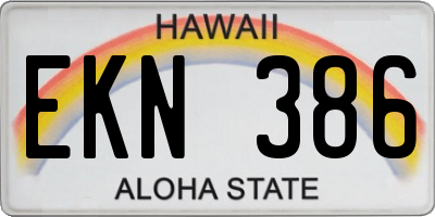 HI license plate EKN386