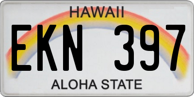 HI license plate EKN397