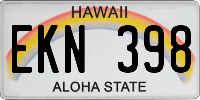 HI license plate EKN398