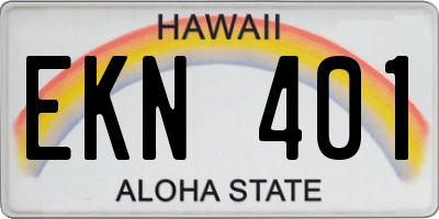 HI license plate EKN401