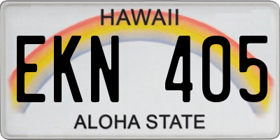 HI license plate EKN405
