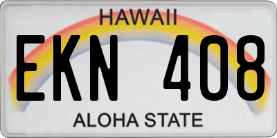 HI license plate EKN408