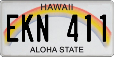 HI license plate EKN411