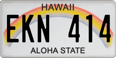 HI license plate EKN414