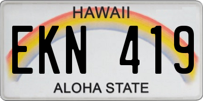 HI license plate EKN419
