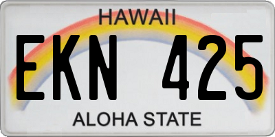 HI license plate EKN425