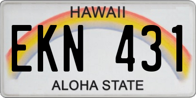 HI license plate EKN431