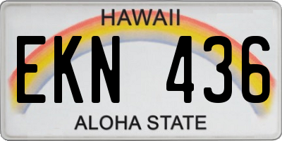 HI license plate EKN436