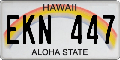 HI license plate EKN447