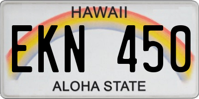 HI license plate EKN450