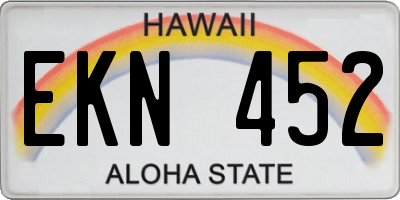 HI license plate EKN452