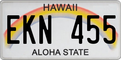 HI license plate EKN455