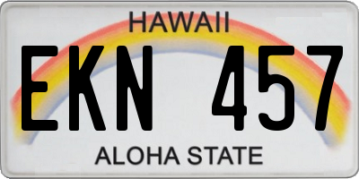 HI license plate EKN457