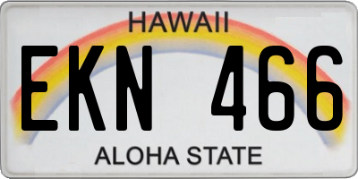 HI license plate EKN466