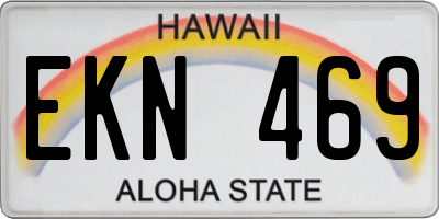 HI license plate EKN469
