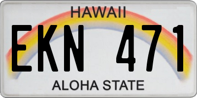HI license plate EKN471
