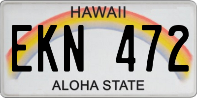 HI license plate EKN472