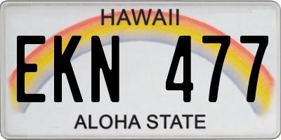 HI license plate EKN477