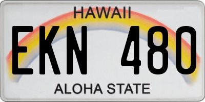 HI license plate EKN480