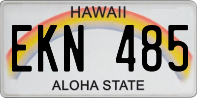 HI license plate EKN485