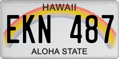 HI license plate EKN487