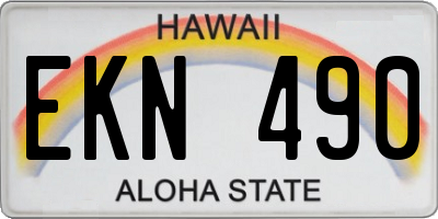 HI license plate EKN490