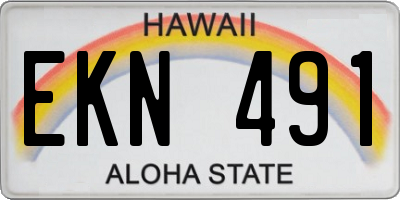 HI license plate EKN491