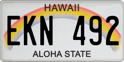 HI license plate EKN492