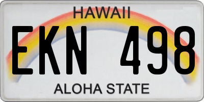 HI license plate EKN498