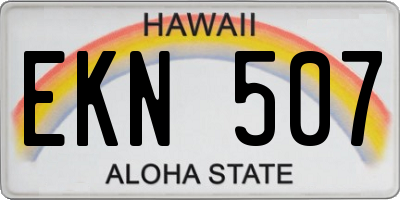 HI license plate EKN507