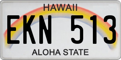 HI license plate EKN513