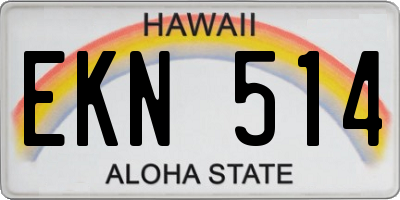 HI license plate EKN514