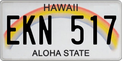 HI license plate EKN517
