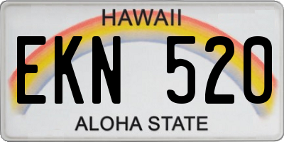 HI license plate EKN520