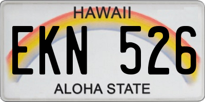 HI license plate EKN526