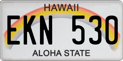 HI license plate EKN530