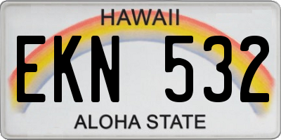 HI license plate EKN532