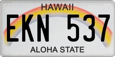 HI license plate EKN537