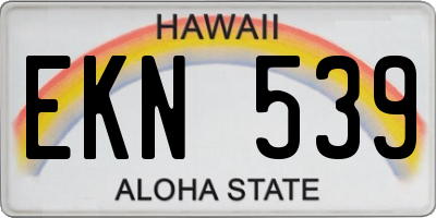 HI license plate EKN539