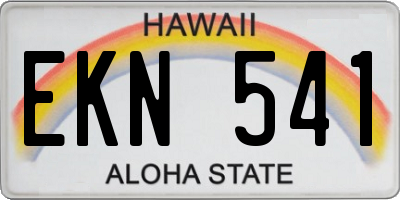 HI license plate EKN541