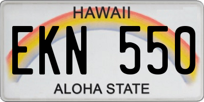 HI license plate EKN550