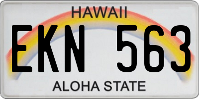 HI license plate EKN563