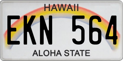 HI license plate EKN564