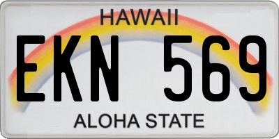 HI license plate EKN569