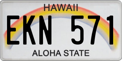 HI license plate EKN571