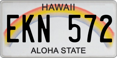 HI license plate EKN572
