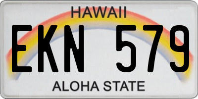 HI license plate EKN579