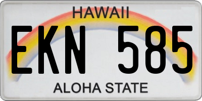 HI license plate EKN585