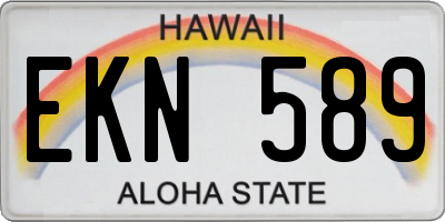 HI license plate EKN589